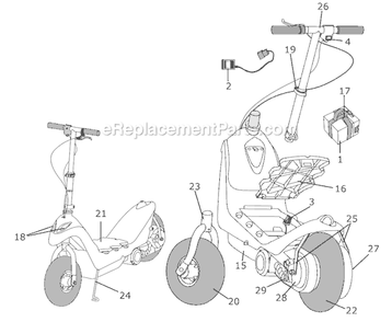 Page A Diagram and Parts List for 73530-9993  Power Wheels Ride-On Motorcyles